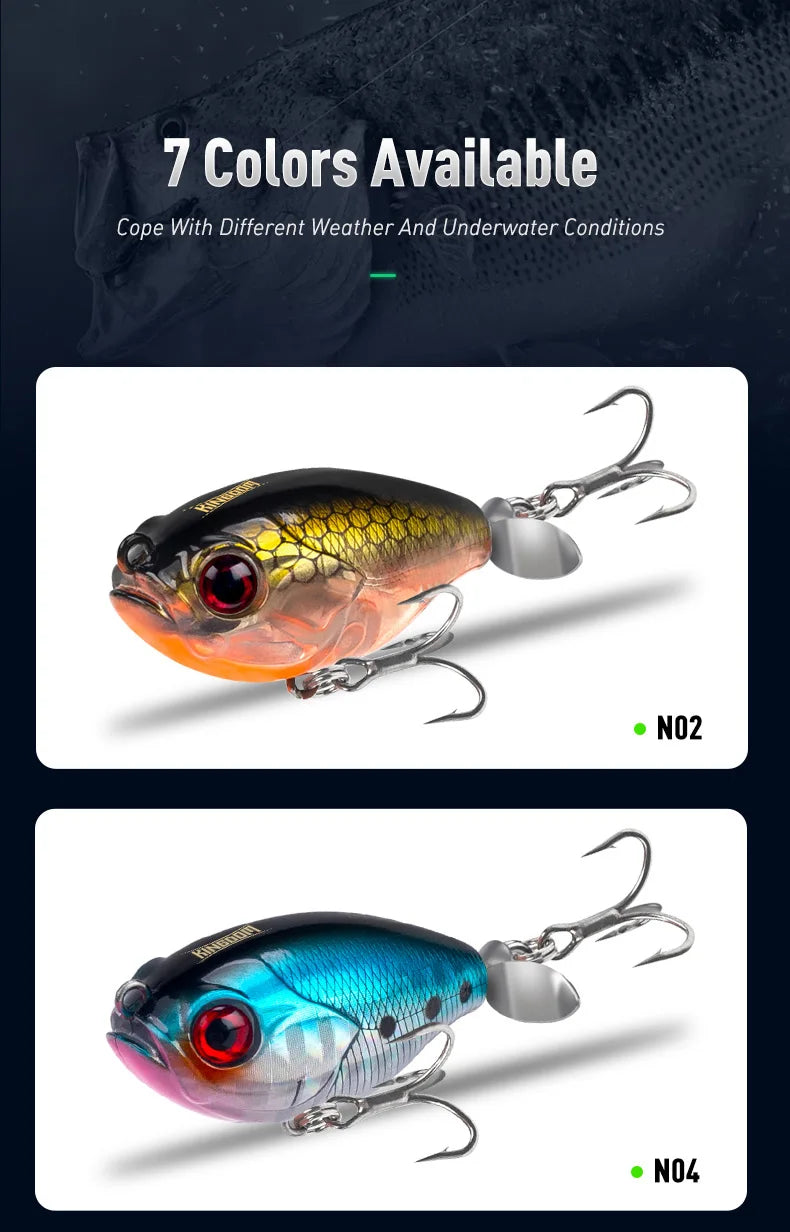 FISH PIERCING LURES Propeller Topwater Popper Fishing Lure 35mm 5.4g Wobblers Artificial Hard Baits For Trout Pike Bass Floating Pencil