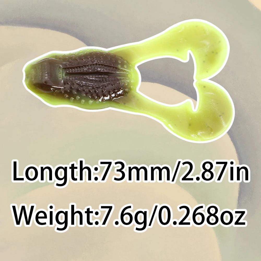 FISH PIERCING 73mm Floating Soft Fishing Lure Frog Baits Trout Bass Lure Silicone Swimbait Jigging Wobblers For Pike Artifical Rubber Bait