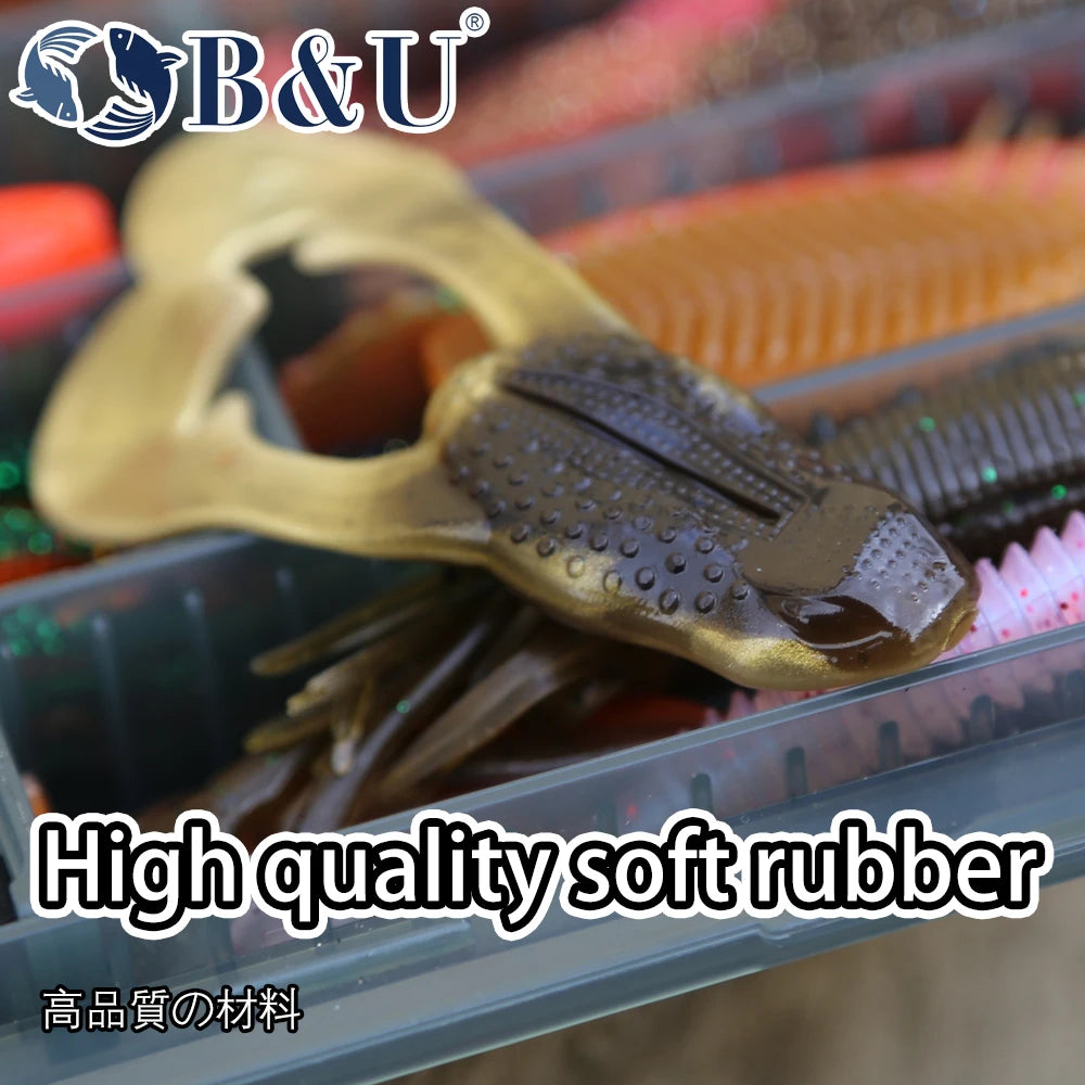 FISH PIERCING 73mm Floating Soft Fishing Lure Frog Baits Trout Bass Lure Silicone Swimbait Jigging Wobblers For Pike Artifical Rubber Bait