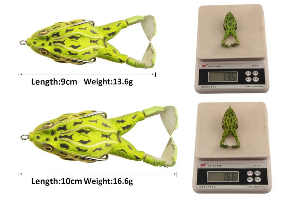 FISH PIERCING Frog Lure Double Propeller Legs Silicone Soft Baits 13.6g 16.6g Topwater Wobblers Artificial Bait For Bass Catfish Fishing Tools