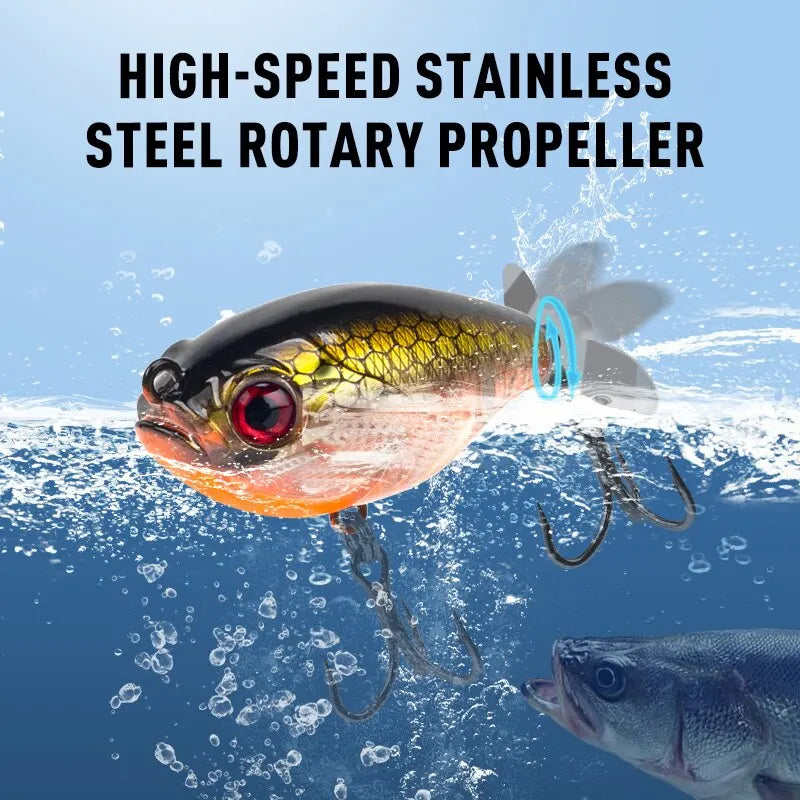FISH PIERCING LURES Propeller Topwater Popper Fishing Lure 35mm 5.4g Wobblers Artificial Hard Baits For Trout Pike Bass Floating Pencil