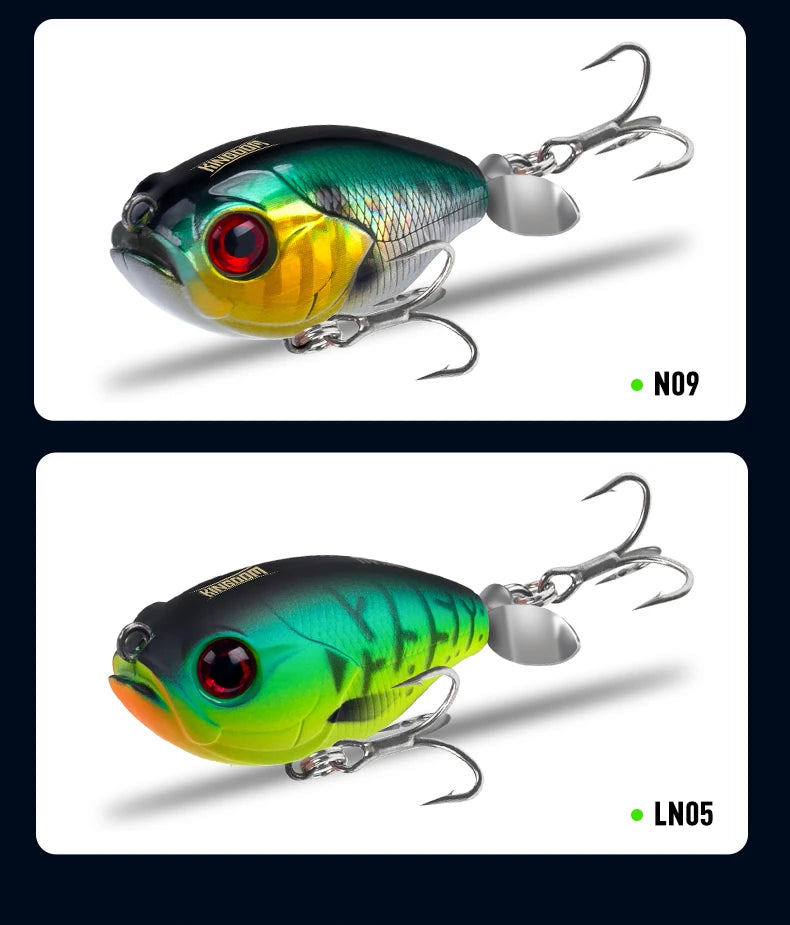 FISH PIERCING LURES Propeller Topwater Popper Fishing Lure 35mm 5.4g Wobblers Artificial Hard Baits For Trout Pike Bass Floating Pencil