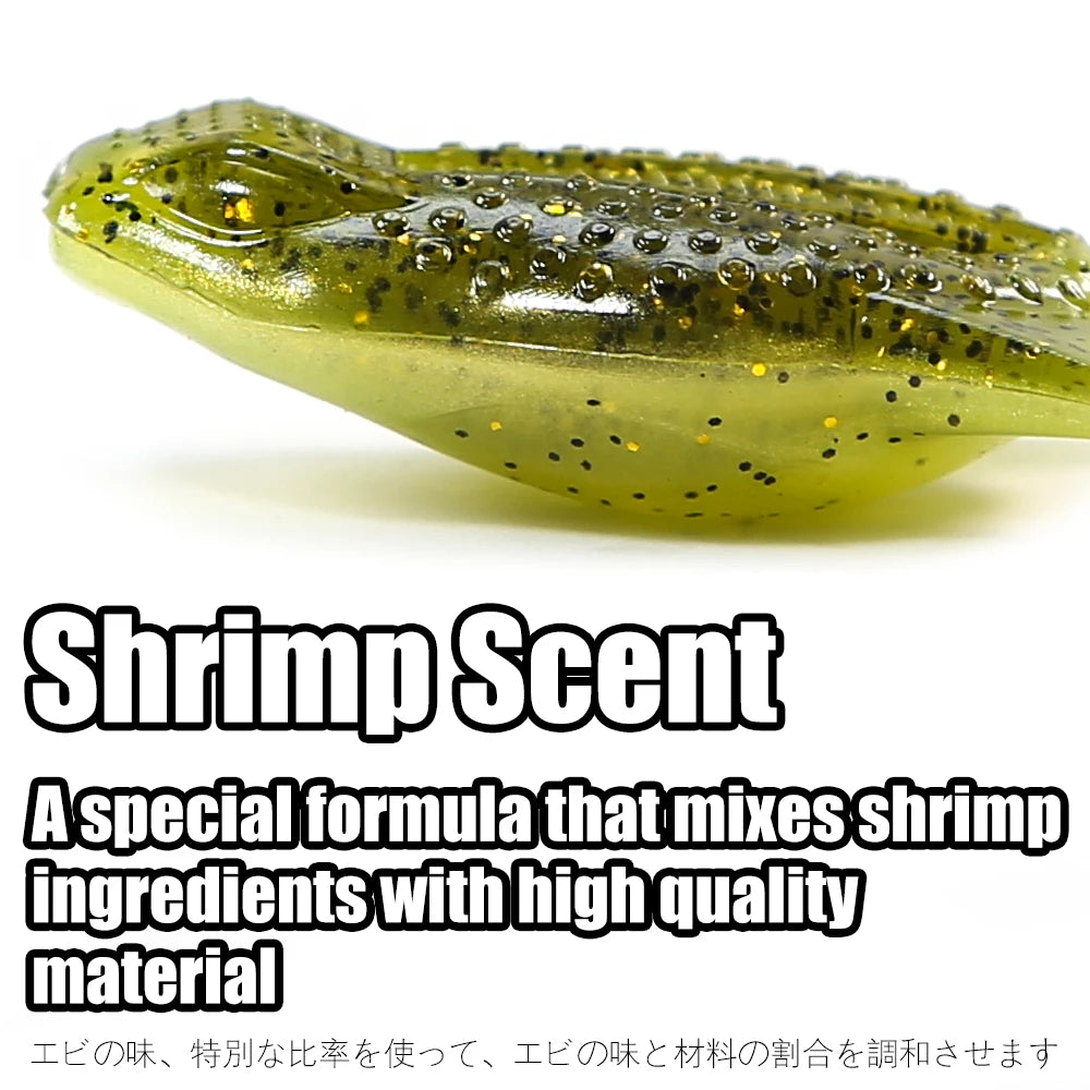 FISH PIERCING 73mm Floating Soft Fishing Lure Frog Baits Trout Bass Lure Silicone Swimbait Jigging Wobblers For Pike Artifical Rubber Bait