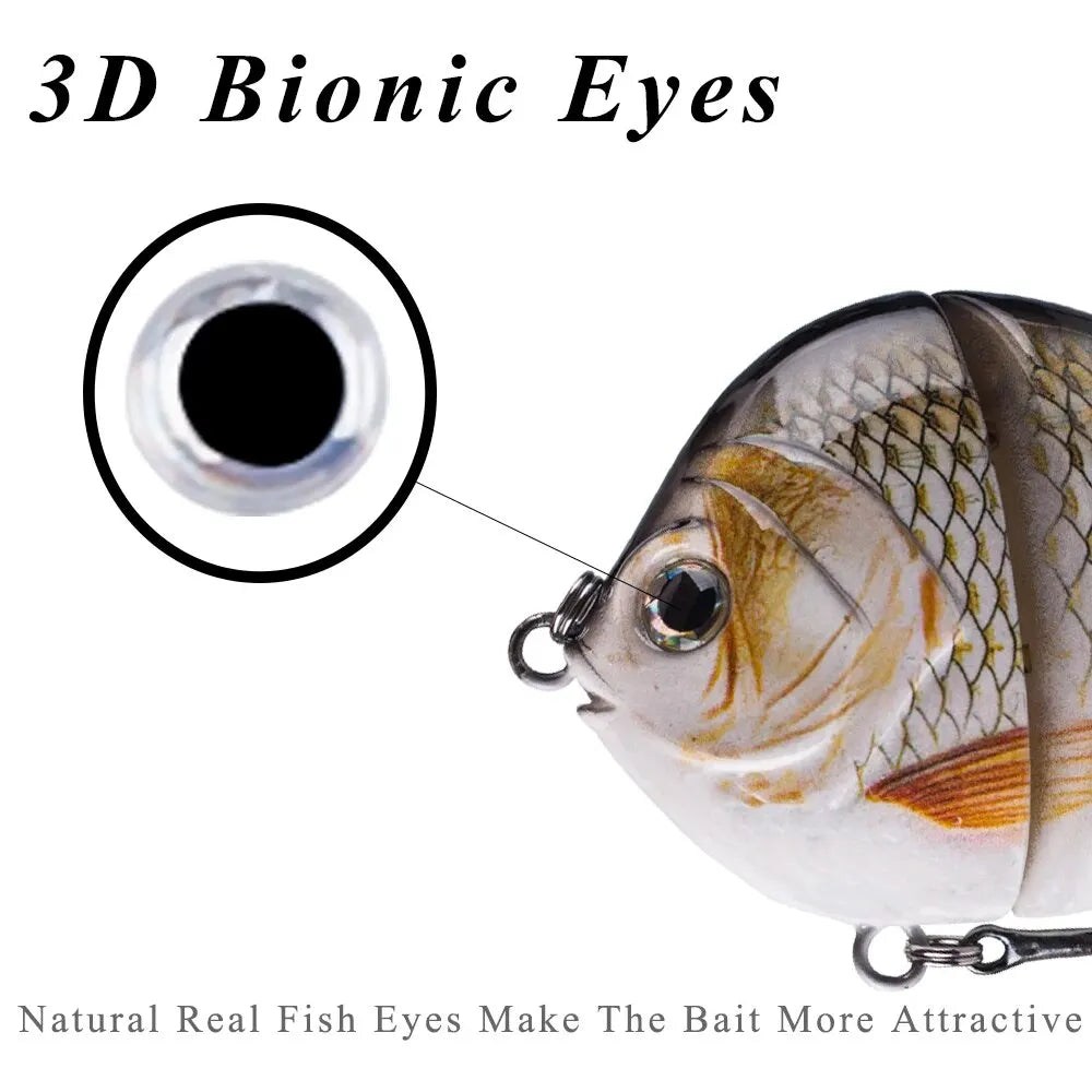 FISH PIERCING 1PCS 9CM 34.5G Glide Bait Single-jointed Plastic Swimbait Sunfish Fishing Bass Lures