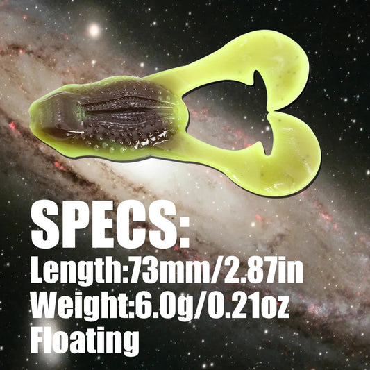 FISH PIERCING 73mm Floating Soft Fishing Lure Frog Baits Trout Bass Lure Silicone Swimbait Jigging Wobblers For Pike Artifical Rubber Bait