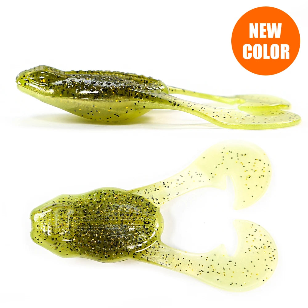 FISH PIERCING 73mm Floating Soft Fishing Lure Frog Baits Trout Bass Lure Silicone Swimbait Jigging Wobblers For Pike Artifical Rubber Bait