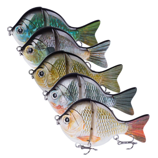 FISH PIERCING  90mm 34.5g Multi Jointed Fishing Lures Plastic Slowly Sinking Bluegill Topwater Bait Crankbait Wobbler Bass Pike Tackle