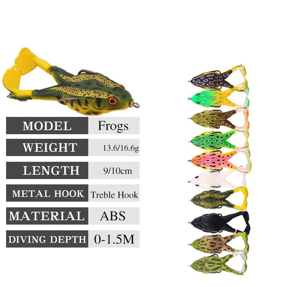 FISH PIERCING Frog Lure Double Propeller Legs Silicone Soft Baits 13.6g 16.6g Topwater Wobblers Artificial Bait For Bass Catfish Fishing Tools