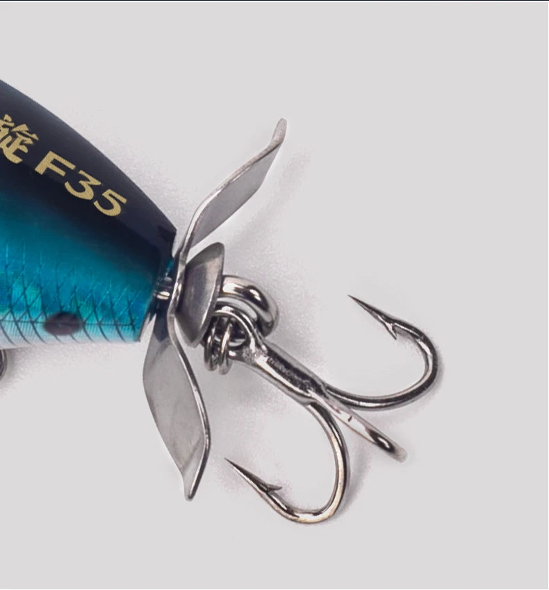 FISH PIERCING LURES Propeller Topwater Popper Fishing Lure 35mm 5.4g Wobblers Artificial Hard Baits For Trout Pike Bass Floating Pencil