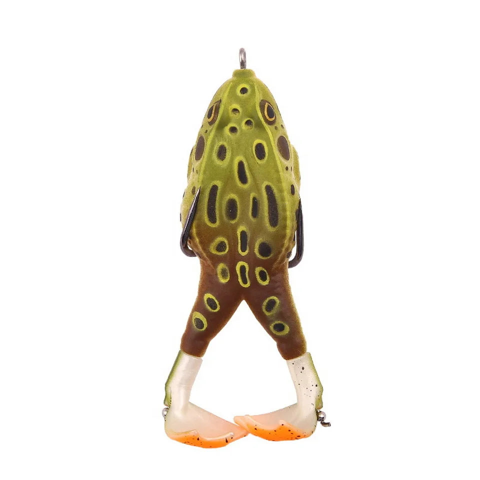 FISH PIERCING Frog Lure Double Propeller Legs Silicone Soft Baits 13.6g 16.6g Topwater Wobblers Artificial Bait For Bass Catfish Fishing Tools