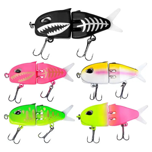 FISH PIERCING Realistic Fishing Lures 2 Joint Fishing Swimbait Colorful Mini Double Hook Swim Bait For Trout Freshwater Saltwater Fishing Gear