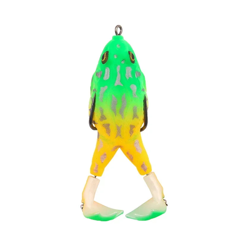 FISH PIERCING Frog Lure Double Propeller Legs Silicone Soft Baits 13.6g 16.6g Topwater Wobblers Artificial Bait For Bass Catfish Fishing Tools