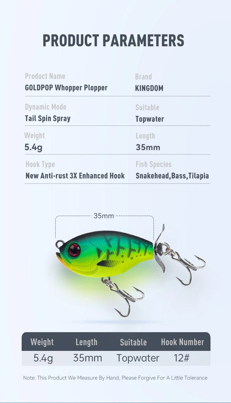 FISH PIERCING LURES Propeller Topwater Popper Fishing Lure 35mm 5.4g Wobblers Artificial Hard Baits For Trout Pike Bass Floating Pencil