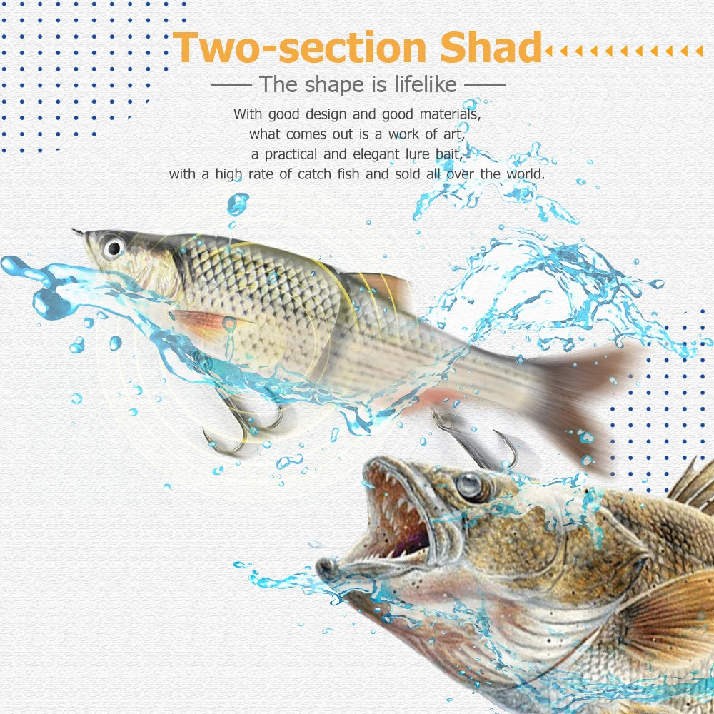 FISH PIERCING ODS 3D Multi Jointed Bait Fishing Swimbait 2 Segment Glide S Swimming Trout Fresh Water Slow Sink Fish Bait
