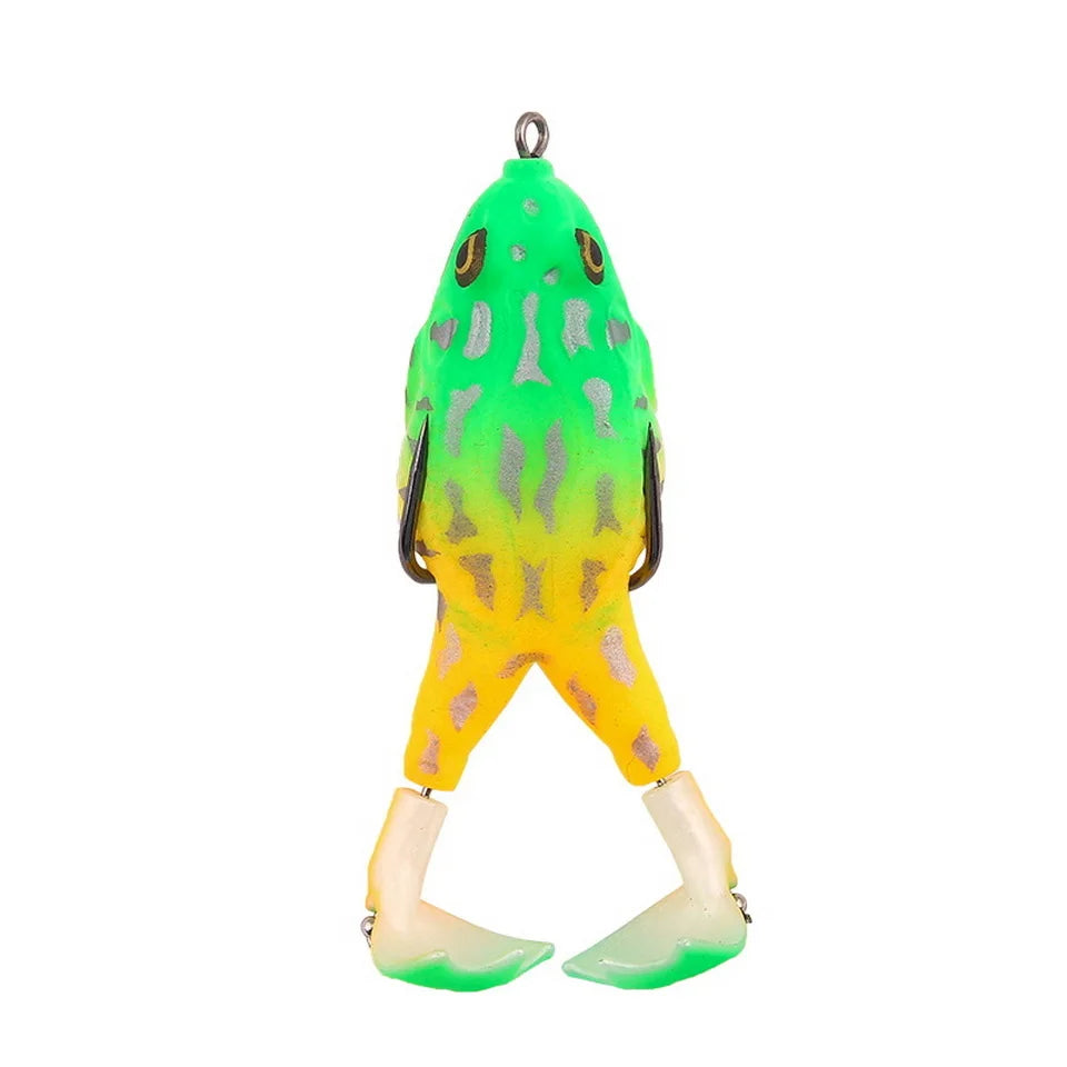FISH PIERCING Frog Lure Double Propeller Legs Silicone Soft Baits 13.6g 16.6g Topwater Wobblers Artificial Bait For Bass Catfish Fishing Tools
