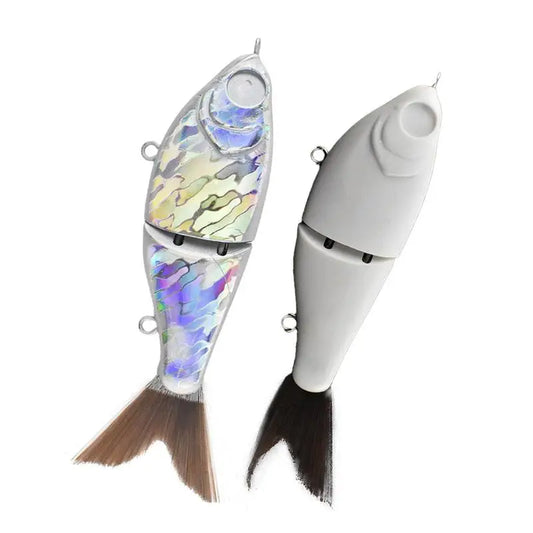 FISH PIERCING 12cm  Unpainted Glider Swimbait Blank Artificial Slow Sinking Swim Bait DIY Pike Fishing Lures Rattles Glide Bait