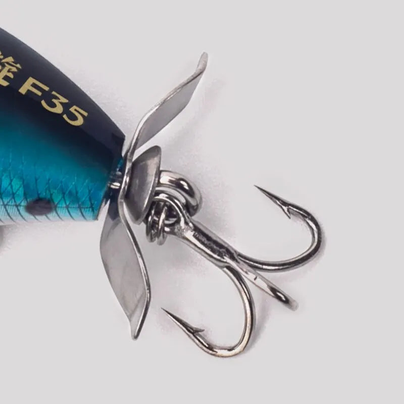 FISH PIERCING LURES Propeller Topwater Popper Fishing Lure 35mm 5.4g Wobblers Artificial Hard Baits For Trout Pike Bass Floating Pencil
